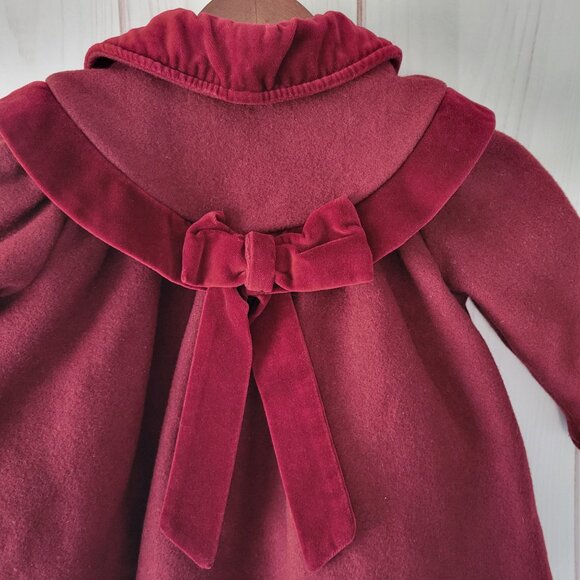 Vintage Petite Coquette Wool Children’s Girl Sz 2 Quilted/Lined, Velvet Trim EUC - Picture 5 of 11